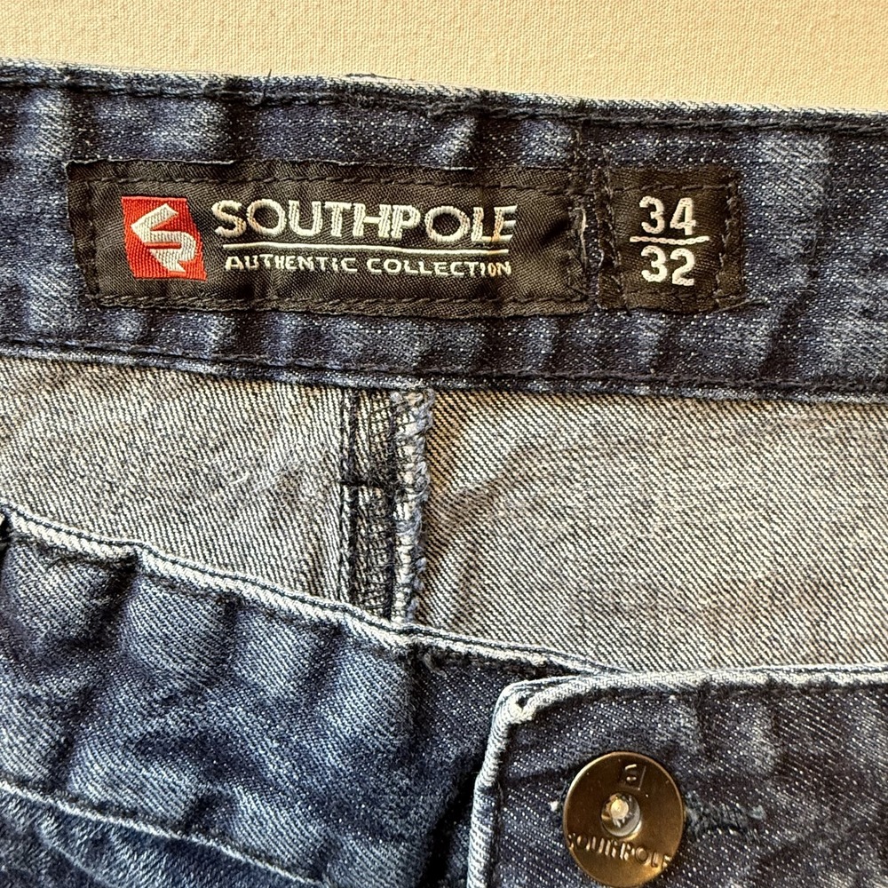 Southpole Jeans Mens 34x32 Distressed Denim Straight Leg Authentic Collection - Picture 3 of 8